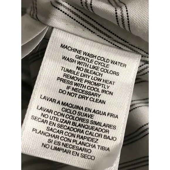 Anne Klein Button-Up Top Women's Large Long Sleeve Pin-Stripe - Picture 7 of 7